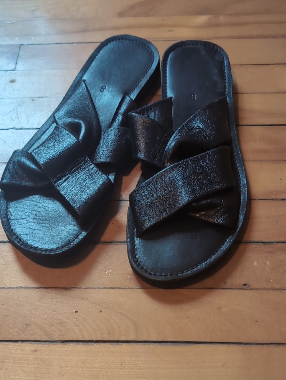 Black Leather Mexican Sandals -